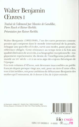 Quatrième de couverture de « OEUVRES - VOL01 »