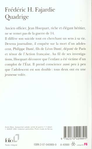 Quatrième de couverture de « QUADRIGE »