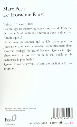 Quatrième de couverture de « LE TROISIEME FAUST »