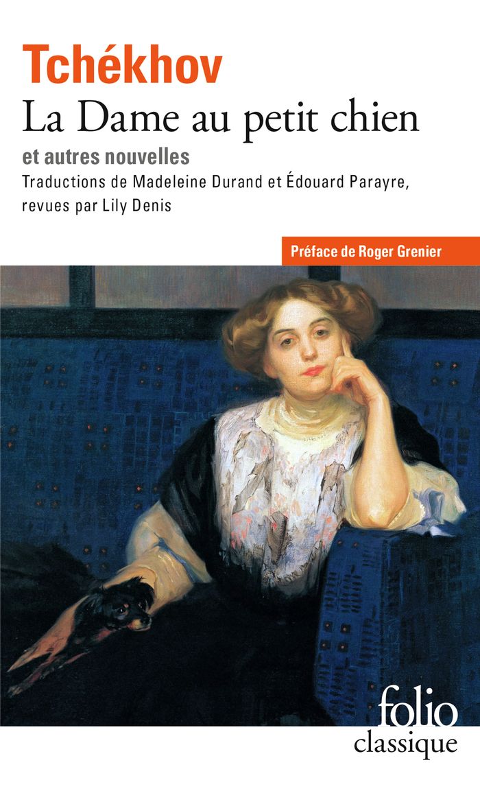 Couverture du livre « La dame au petit chien : et autres nouvelles » de Anton Pavlovitch Tchekhov, librairie Les Contes Infusés à Corte