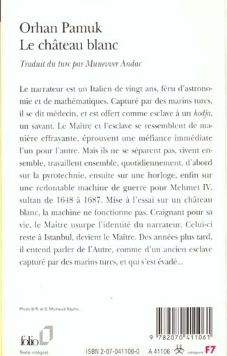 Quatrième de couverture de « LE CHATEAU BLANC »