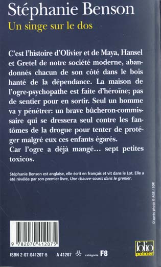 Quatrième de couverture de « UN SINGE SUR LE DOS »