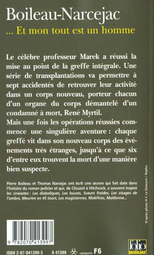 Quatrième de couverture de « ... ET MON TOUT EST UN HOMME »