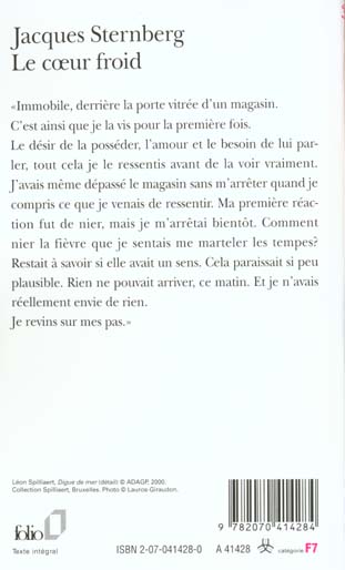 Quatrième de couverture de « LE COEUR FROID »