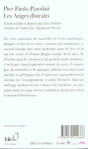 Quatrième de couverture de « LES ANGES DISTRAITS »