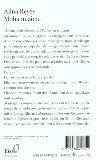 Quatrième de couverture de « MOHA M'AIME »