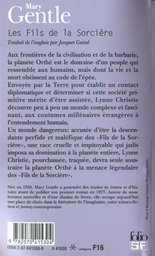 Quatrième de couverture de « LES FILS DE LA SORCIERE »