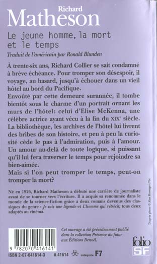 Quatrième de couverture de « LE JEUNE HOMME, LA MORT ET LE TEMPS »