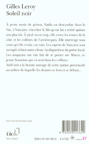 Quatrième de couverture de « SOLEIL NOIR »