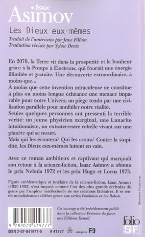 Quatrième de couverture de « LES DIEUX EUX-MEMES »