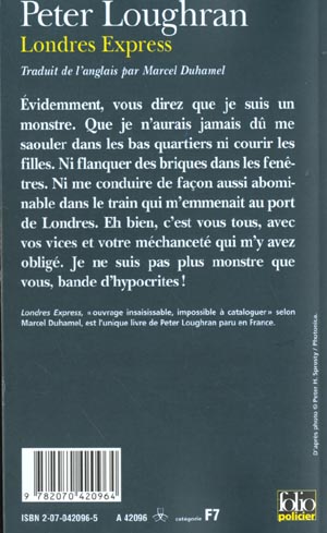 Quatrième de couverture de « LONDRES EXPRESS »
