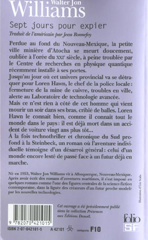 Quatrième de couverture de « SEPT JOURS POUR EXPIER »
