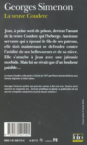 Quatrième de couverture de « LA VEUVE COUDERC »