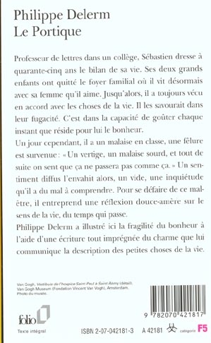 Quatrième de couverture de « LE PORTIQUE »