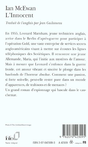 Quatrième de couverture de « L'INNOCENT »
