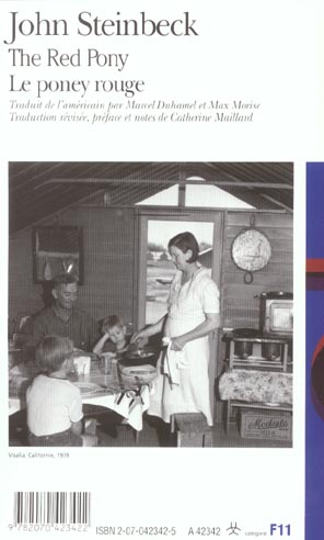 Quatrième de couverture de « The red pony »