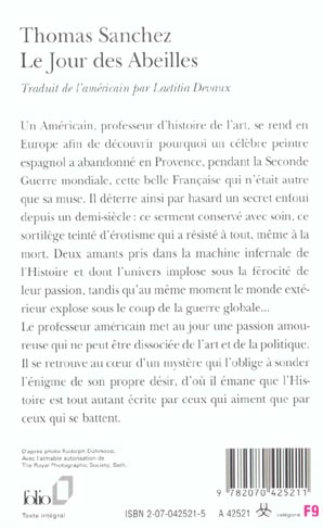Quatrième de couverture de « LE JOUR DES ABEILLES »