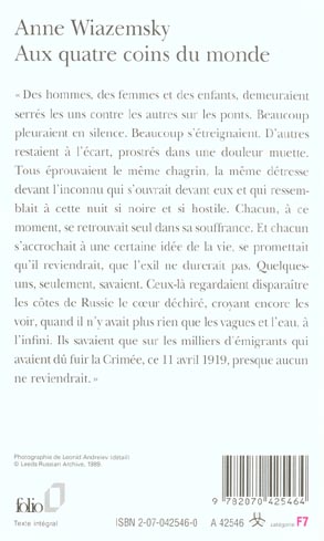 Quatrième de couverture de « AUX QUATRE COINS DU MONDE »