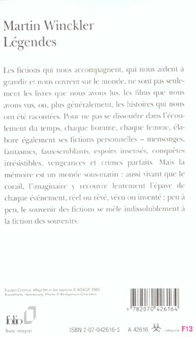 Quatrième de couverture de « LEGENDES »