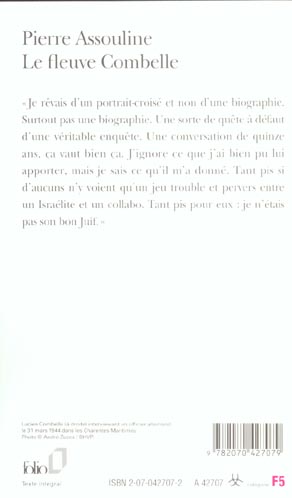 Quatrième de couverture de « LE FLEUVE COMBELLE »