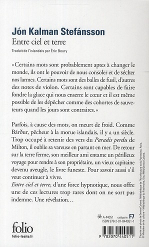 Quatrième de couverture de « ENTRE CIEL ET TERRE »