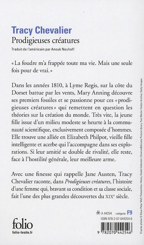 Quatrième de couverture de « Prodigieuses créatures »