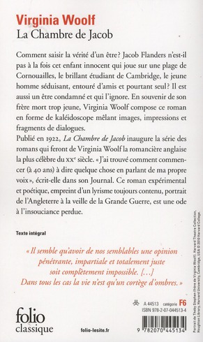 Quatrième de couverture de « La chambre de Jacob »