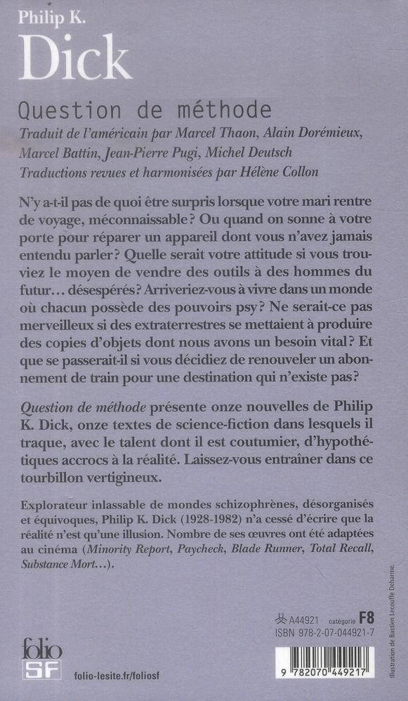 Quatrième de couverture de « Question de méthode »