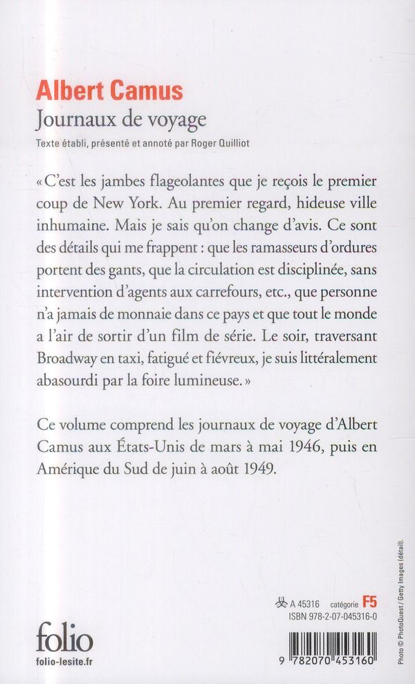Quatrième de couverture de « JOURNAUX DE VOYAGE »