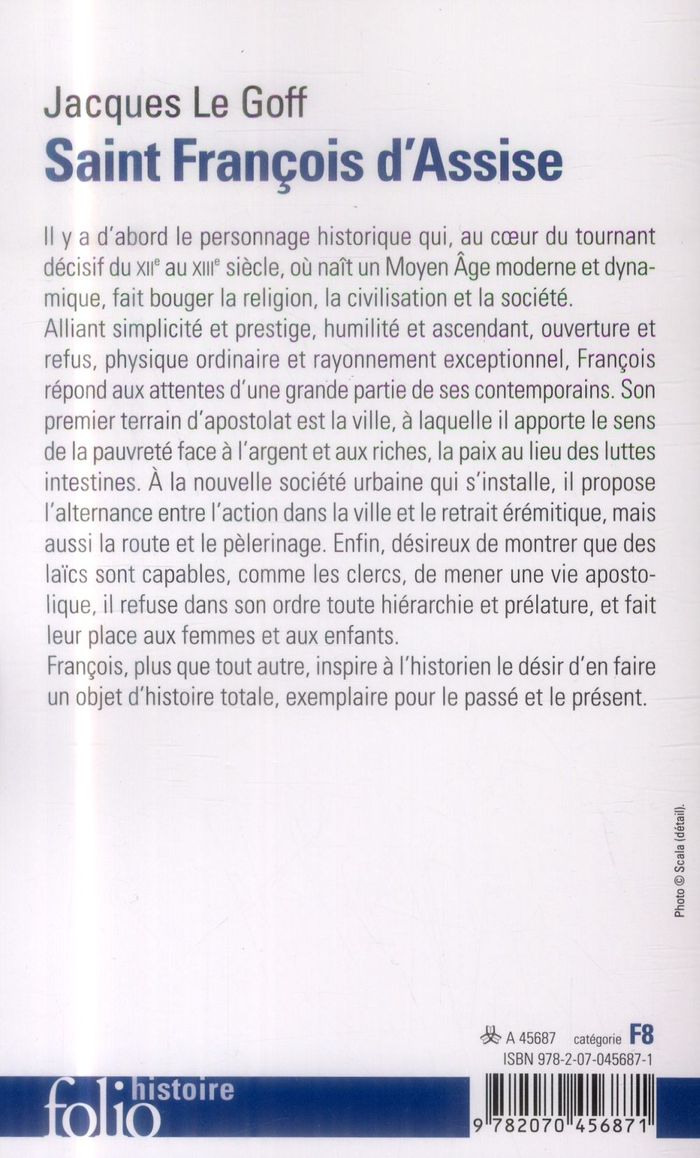 Quatrième de couverture de « Saint François d'Assise »