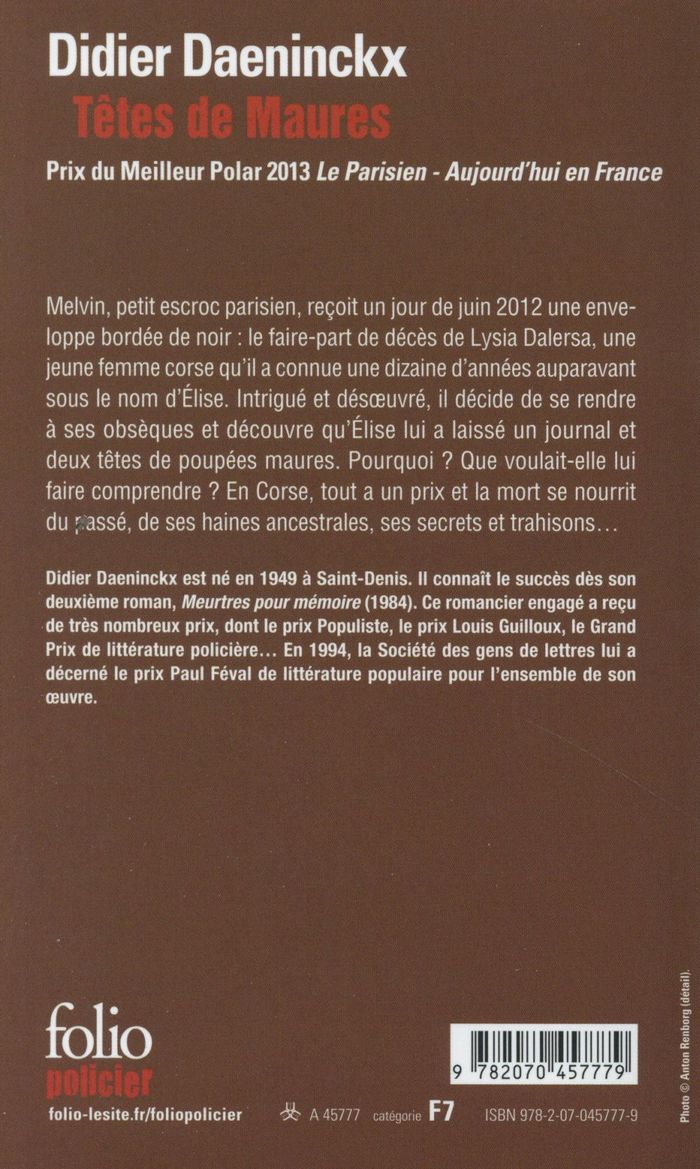 Quatrième de couverture de « TETES DE MAURES »