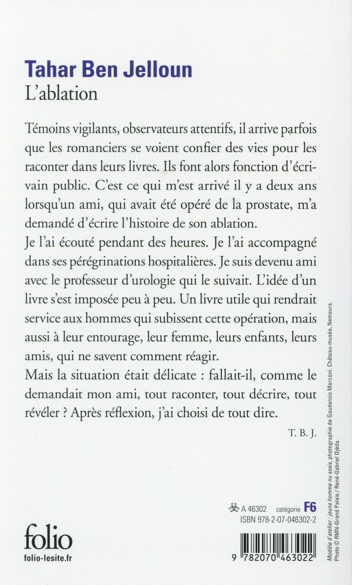 Quatrième de couverture de « L'ablation »