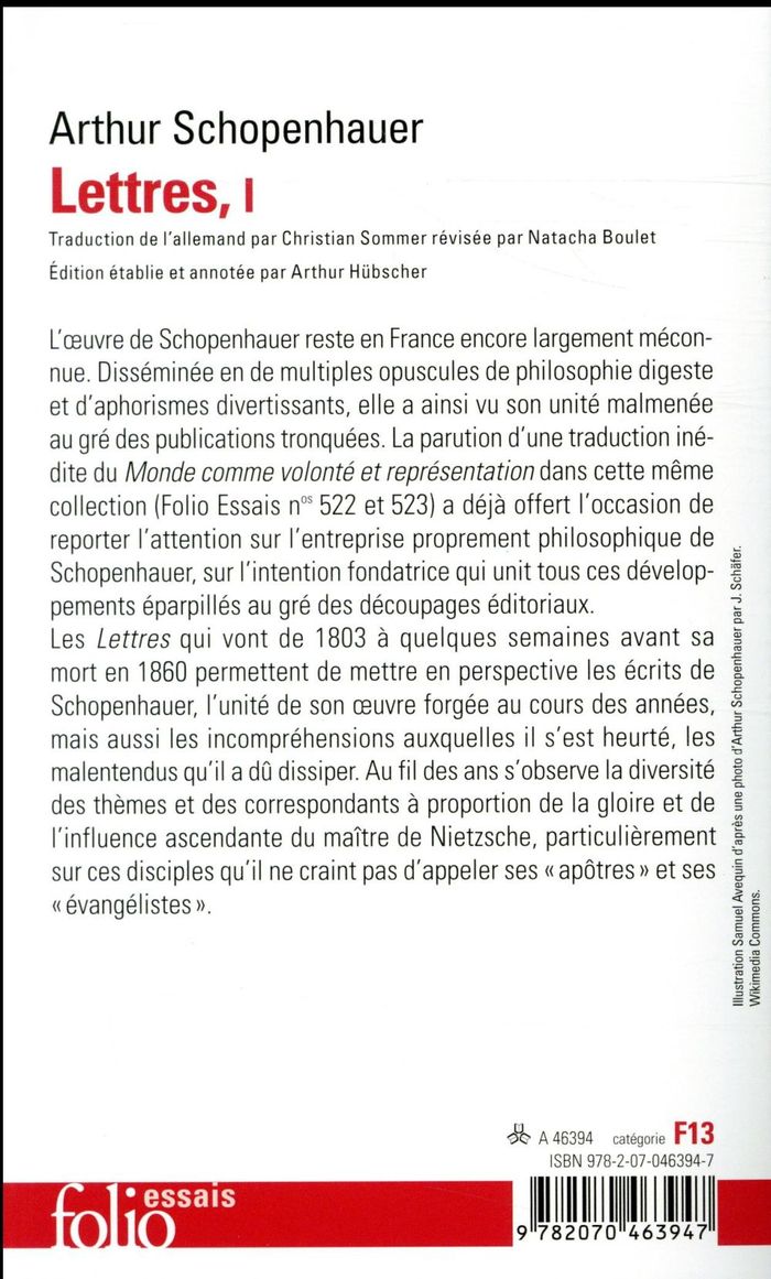 Quatrième de couverture de « Lettres »