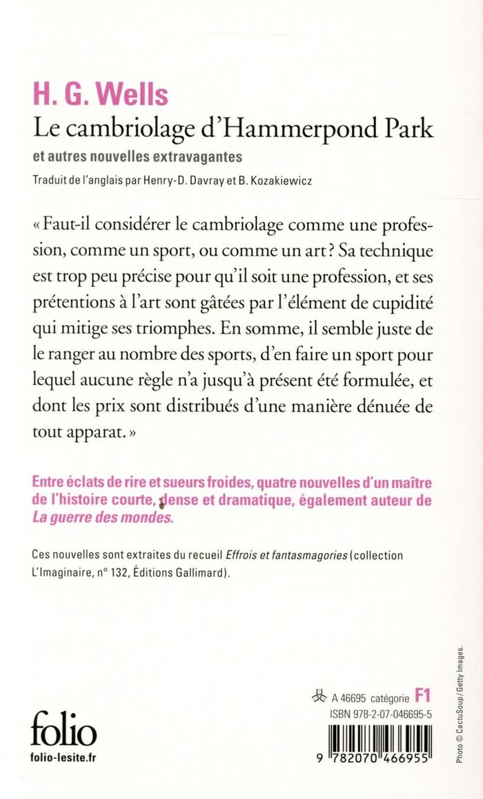 Quatrième de couverture de « Le cambriolage d'Hammerpond Park : et autres nouvelles extravagantes »