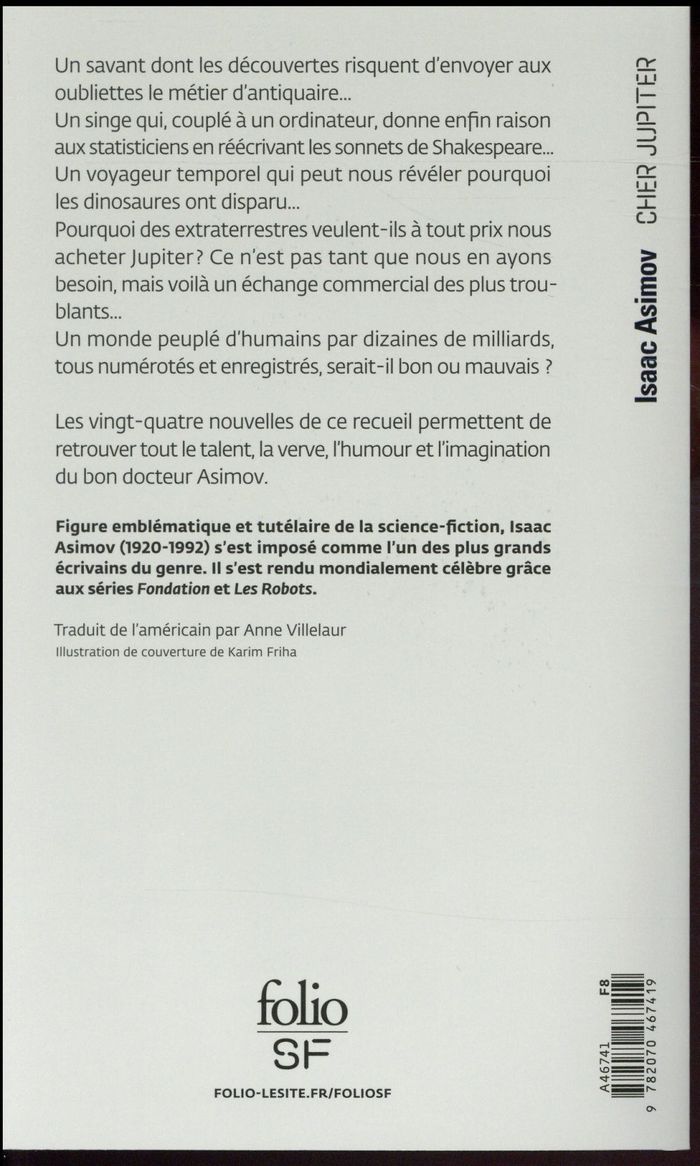 Quatrième de couverture de « Cher Jupiter »