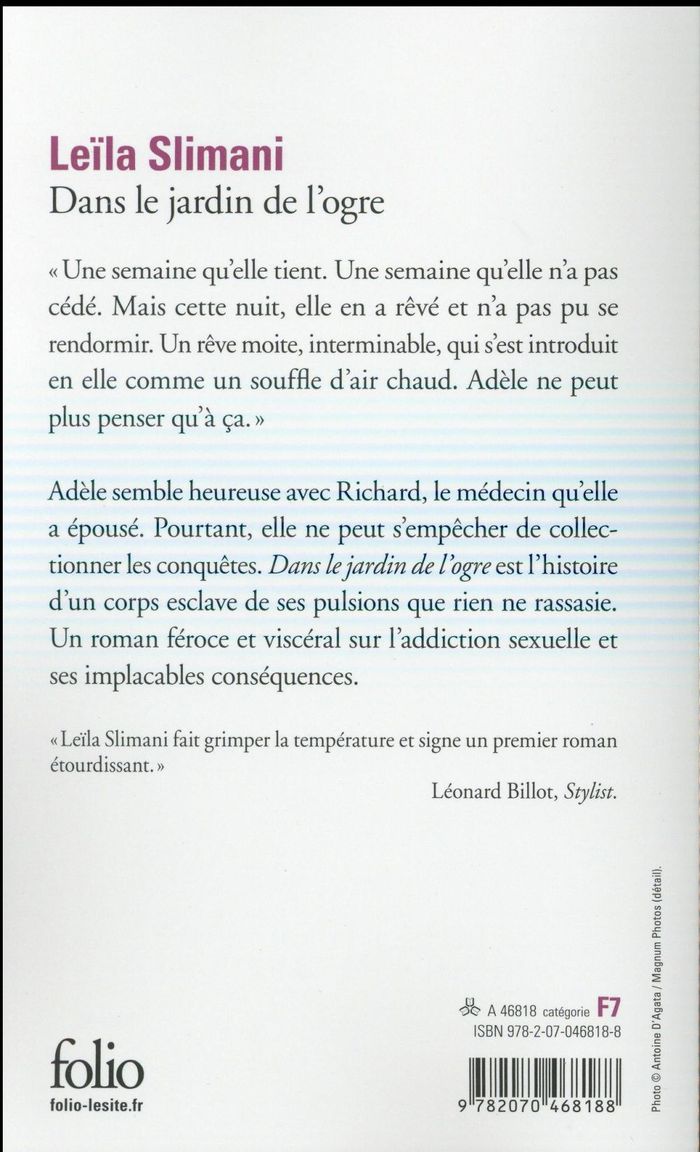 Quatrième de couverture de « Dans le jardin de l'ogre »