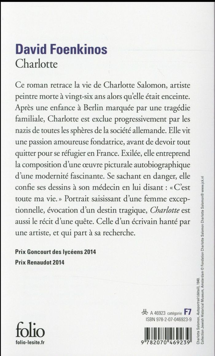 Quatrième de couverture de « CHARLOTTE »