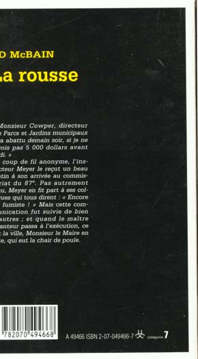 Quatrième de couverture de « LA ROUSSE »