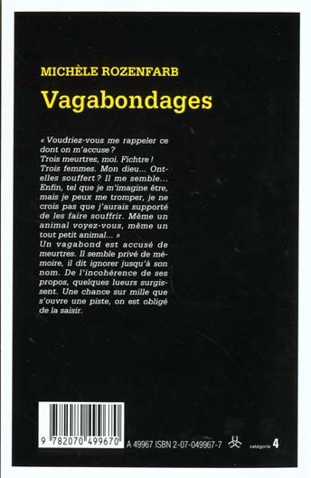 Quatrième de couverture de « VAGABONDAGES »