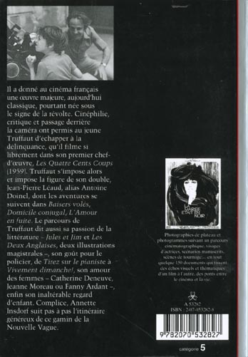 Quatrième de couverture de « FRANCOIS TRUFFAUT - LES FILMS DE SA VIE »