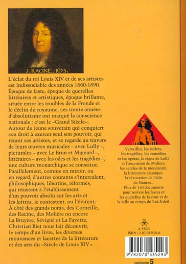 Quatrième de couverture de « LES MIROIRS DU SOLEIL - LE ROI LOUIS XIV ET SES ARTISTES »