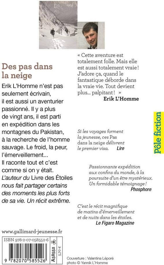 Quatrième de couverture de « DES PAS DANS LA NEIGE - AVENTURES AU PAKISTAN »
