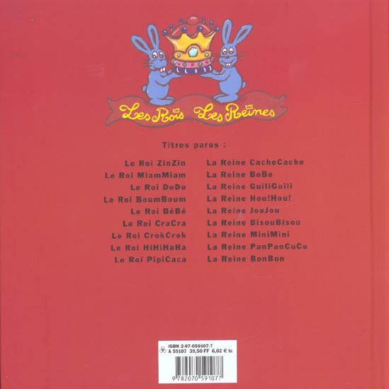 Quatrième de couverture de « LE ROI ZINZIN »