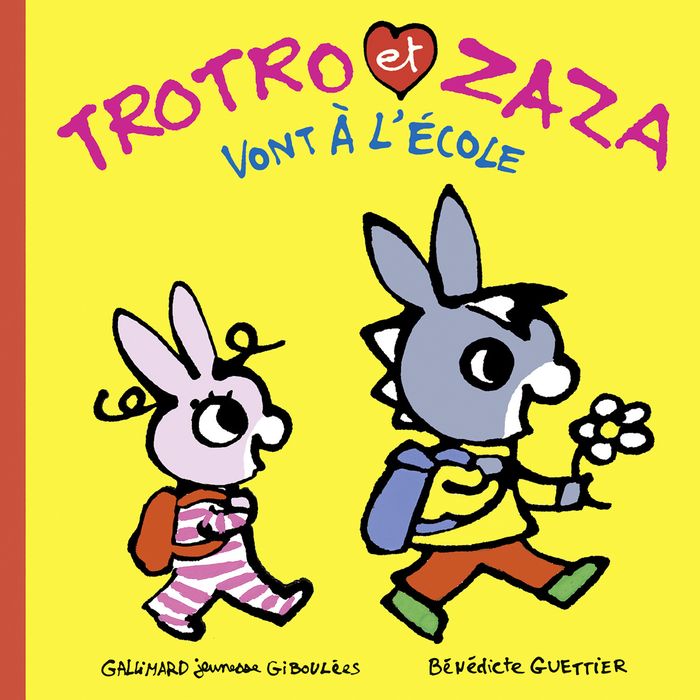 Couverture du livre « Trotro et Zaza vont à l'école » de Bénédicte Guettier, librairie Les Contes Infusés à Corte