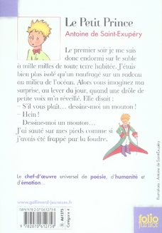 Quatrième de couverture de « LE PETIT PRINCE »
