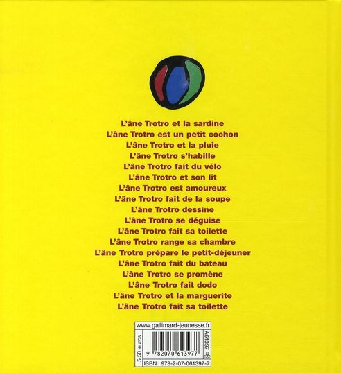 Quatrième de couverture de « L'âne Trotro range sa chambre »