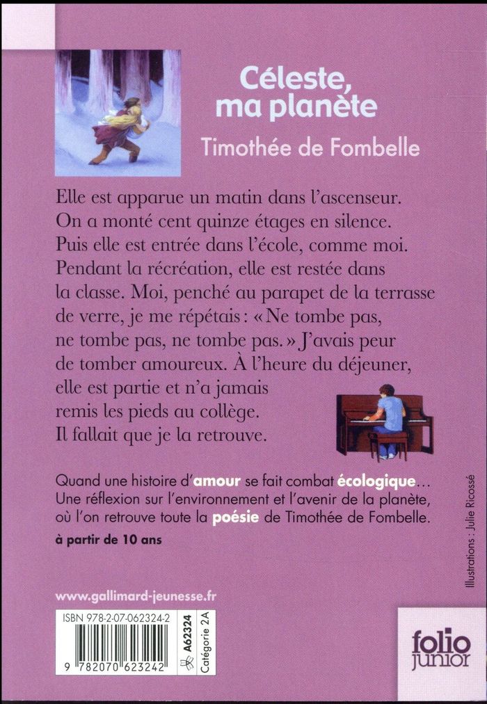 Quatrième de couverture de « CELESTE, MA PLANETE »