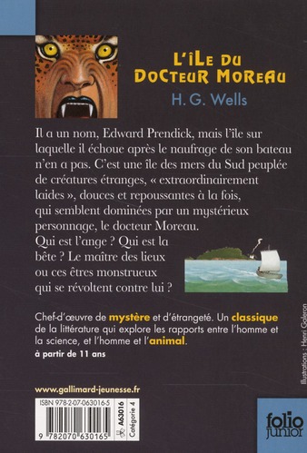 Quatrième de couverture de « L'île du docteur Moreau »
