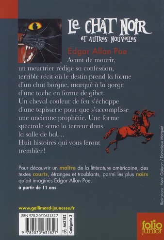 Quatrième de couverture de « Le chat noir : et autres nouvelles »