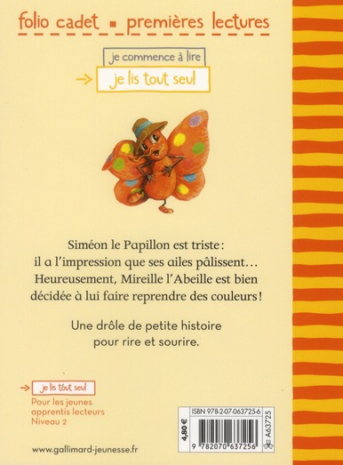 Quatrième de couverture de « Les couleurs de Siméon le papillon »